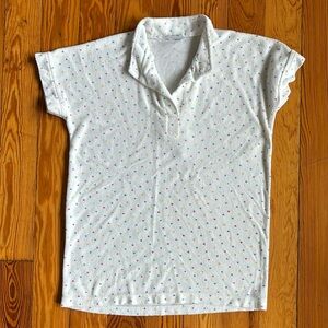 Vintage terry cloth shirt with 💙❤️💛💚🩷s